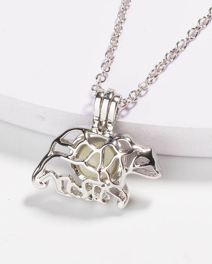 Glow-in-the-dark polar bear necklace