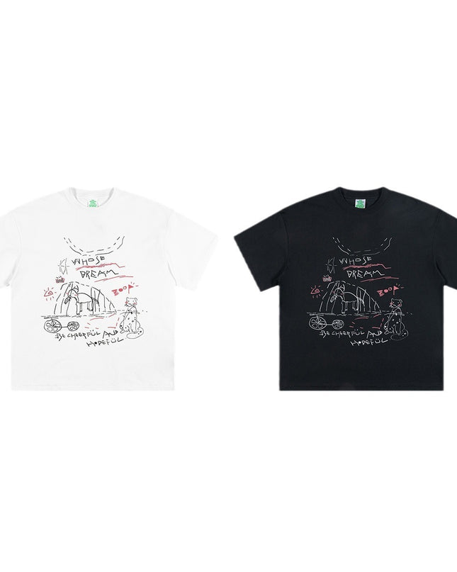 Quick-drying Painting Printing Sports Loose European And American Children T-shirt
