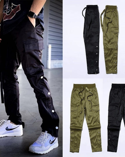 Men's Velcro Buttoned Cargo Pants