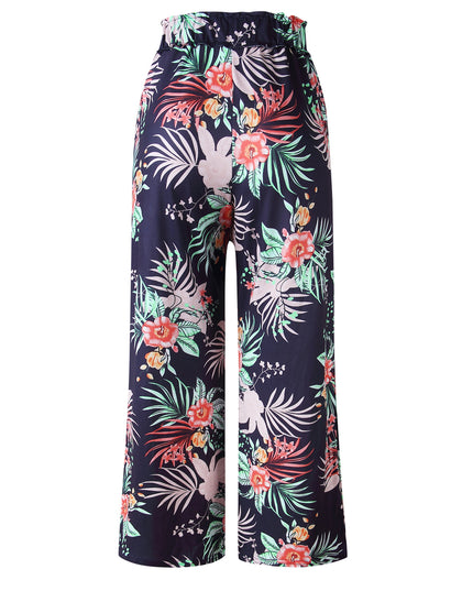 Women's summer printed wide-leg pants