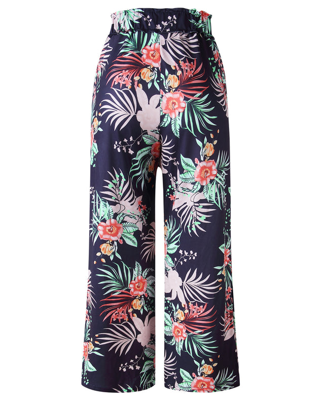 Women's summer printed wide-leg pants