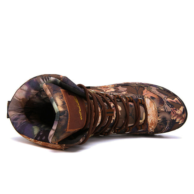 Camouflage outdoor combat boots