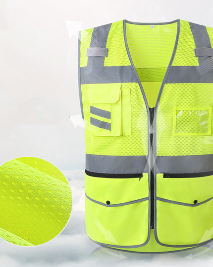 Reflective vest summer breathable mesh reflective clothing