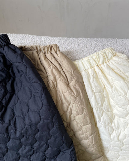 Children's Quilted Cotton Gourd Cotton Pure Color Quilted Skirt