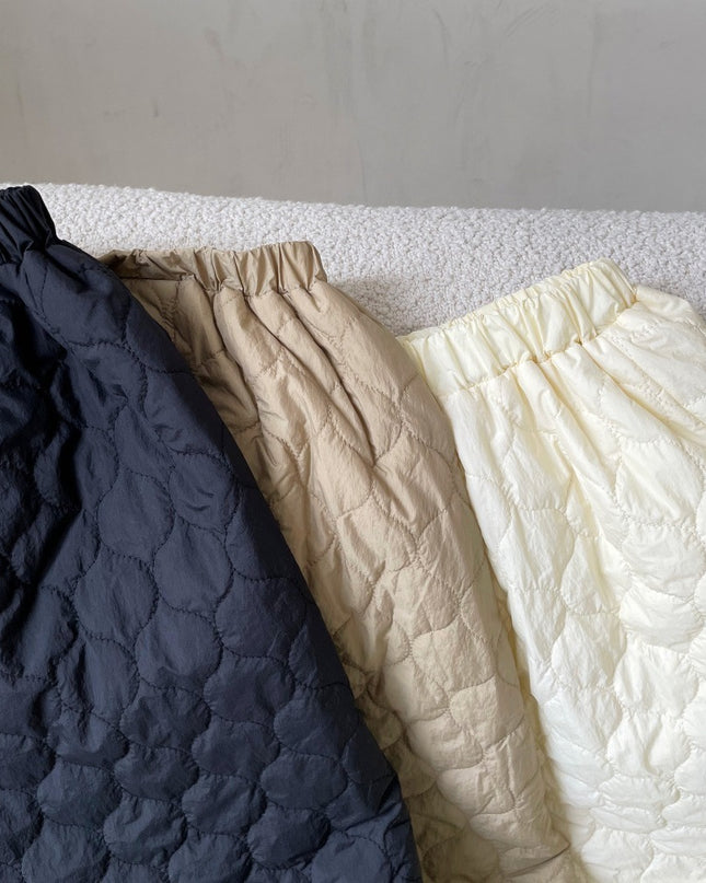 Children's Quilted Cotton Gourd Cotton Pure Color Quilted Skirt