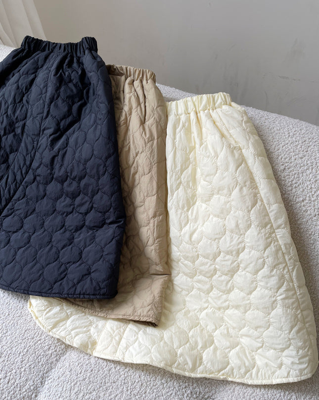Children's Quilted Cotton Gourd Cotton Pure Color Quilted Skirt