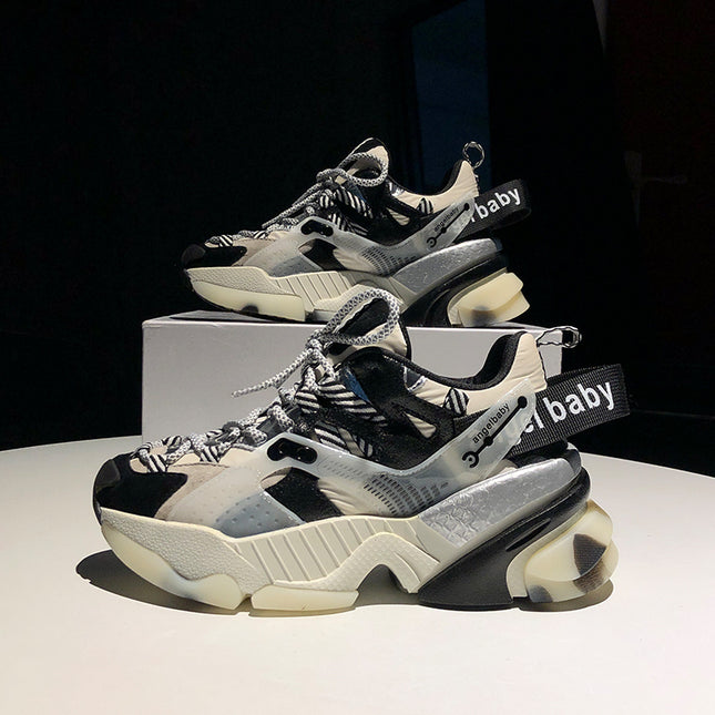Color block platform sneakers
