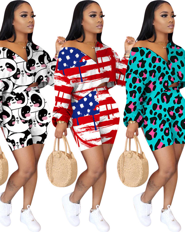 Women Summer Tracksuits Cute Panda
