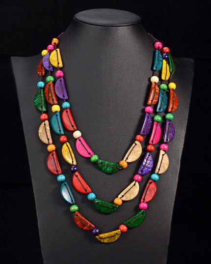 Layered coconut shell necklace