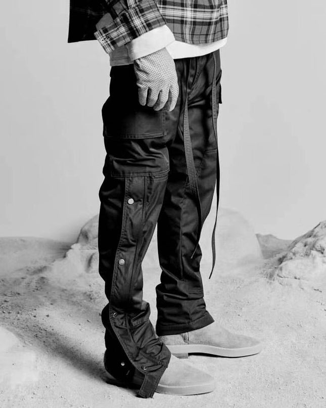Men's Velcro Buttoned Cargo Pants