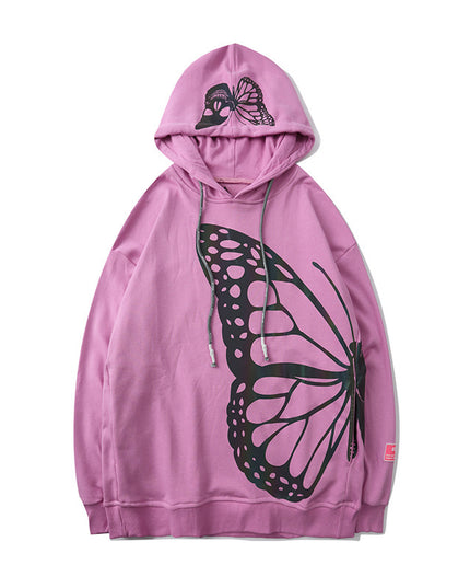 Laser Colorful Butterfly Skull Reflective Printed Hoodie