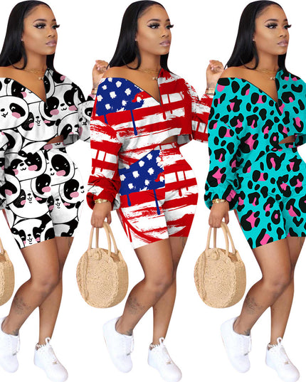 Women Summer Tracksuits Cute Panda