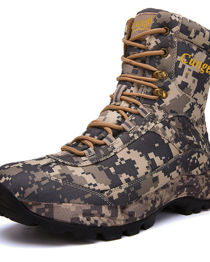 Camouflage outdoor combat boots