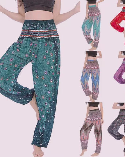 Printed Wide-leg Pants Casual Trousers