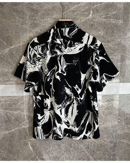 Abstract Print Shirt Youth Wave Temperament