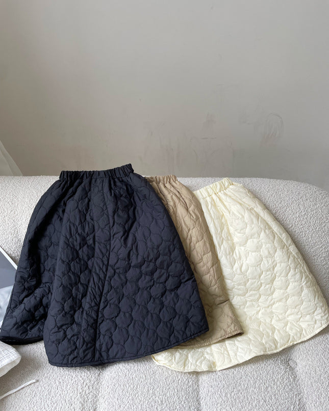 Children's Quilted Cotton Gourd Cotton Pure Color Quilted Skirt