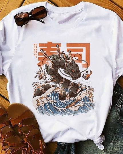 Japanese Harajuku food war short sleeve