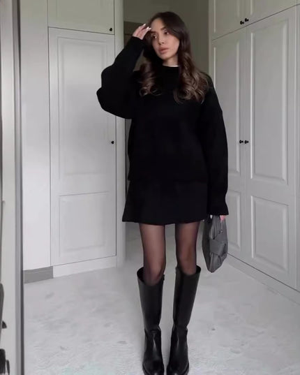 Sweater Skirt Sets For Women 2 Pieces Knit Casual