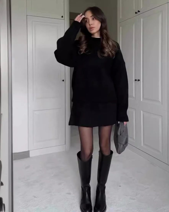 Sweater Skirt Sets For Women 2 Pieces Knit Casual