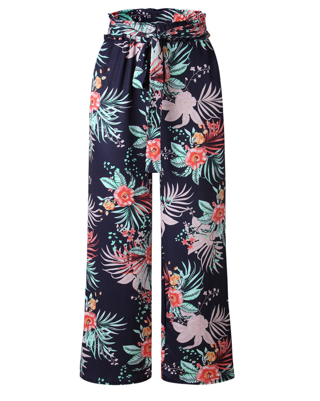 Women's summer printed wide-leg pants