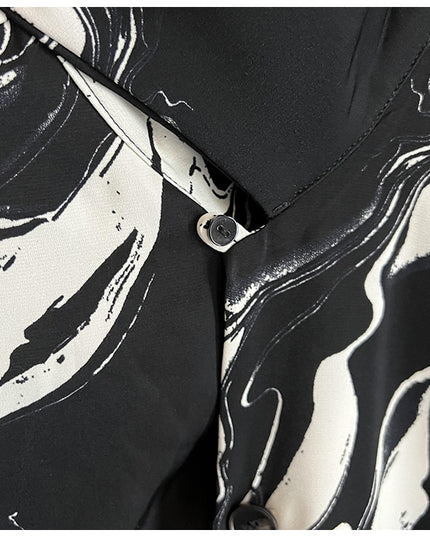 Abstract Print Shirt Youth Wave Temperament