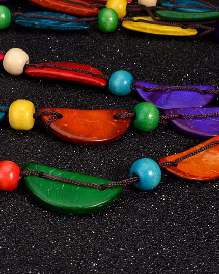 Layered coconut shell necklace