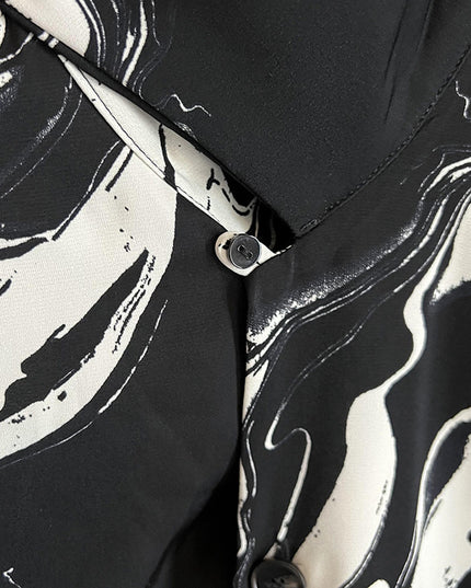 Abstract Print Shirt Youth Wave Temperament