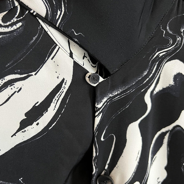 Abstract Print Shirt Youth Wave Temperament