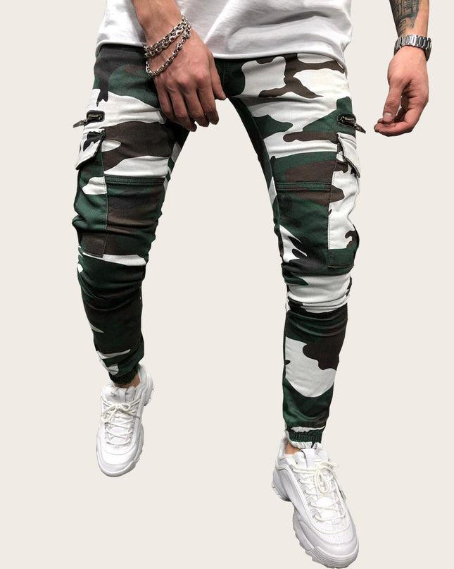 Men's Zipper Camouflage Cargo Pants