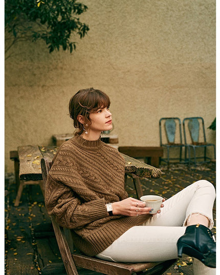 Cashmere thick sweater all-match loose sweater