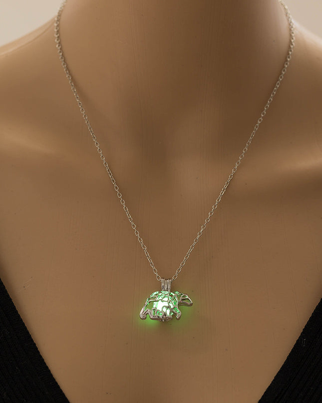 Glow-in-the-dark polar bear necklace