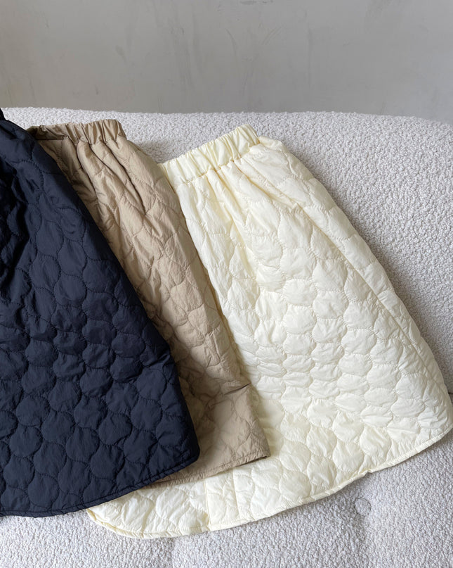 Children's Quilted Cotton Gourd Cotton Pure Color Quilted Skirt
