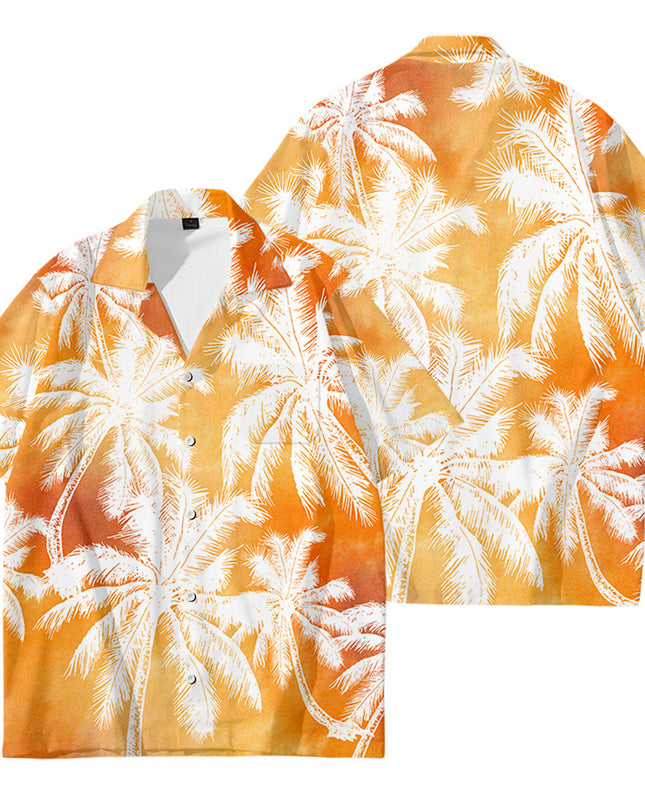 Men's Oversized Hawaiian Palm Pocket Shirt