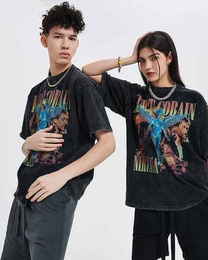 Men's Summer Vintage Print T-Shirt OVERSIZE - Image #0