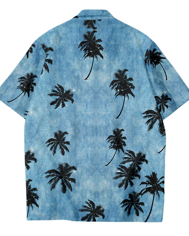 Men's Oversized Hawaiian Palm Pocket Shirt