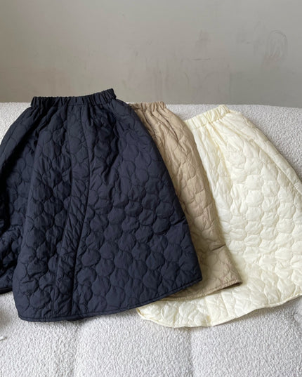 Children's Quilted Cotton Gourd Cotton Pure Color Quilted Skirt