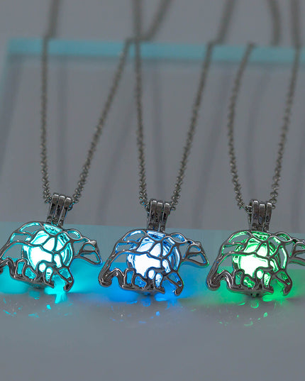 Glow-in-the-dark polar bear necklace