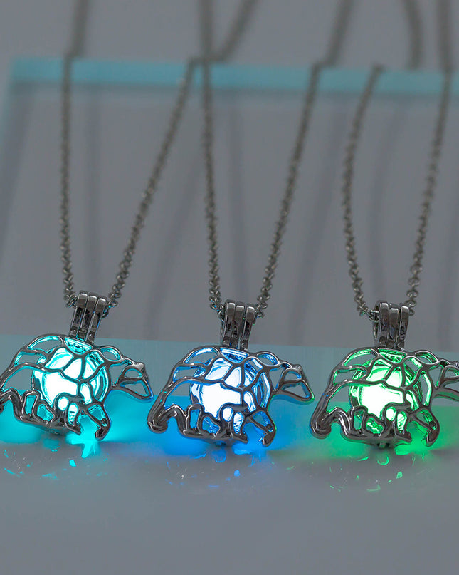 Glow-in-the-dark polar bear necklace