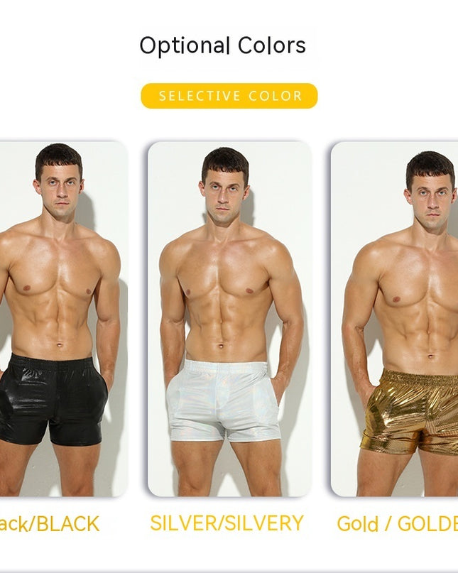 Men's Middle Pants Faux Leather