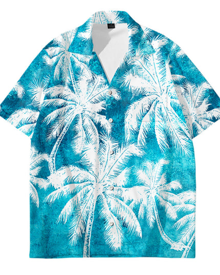 Men's Oversized Hawaiian Palm Pocket Shirt