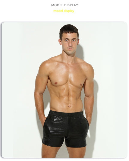 Men's Middle Pants Faux Leather