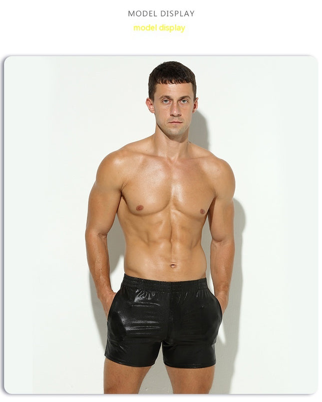 Men's Middle Pants Faux Leather